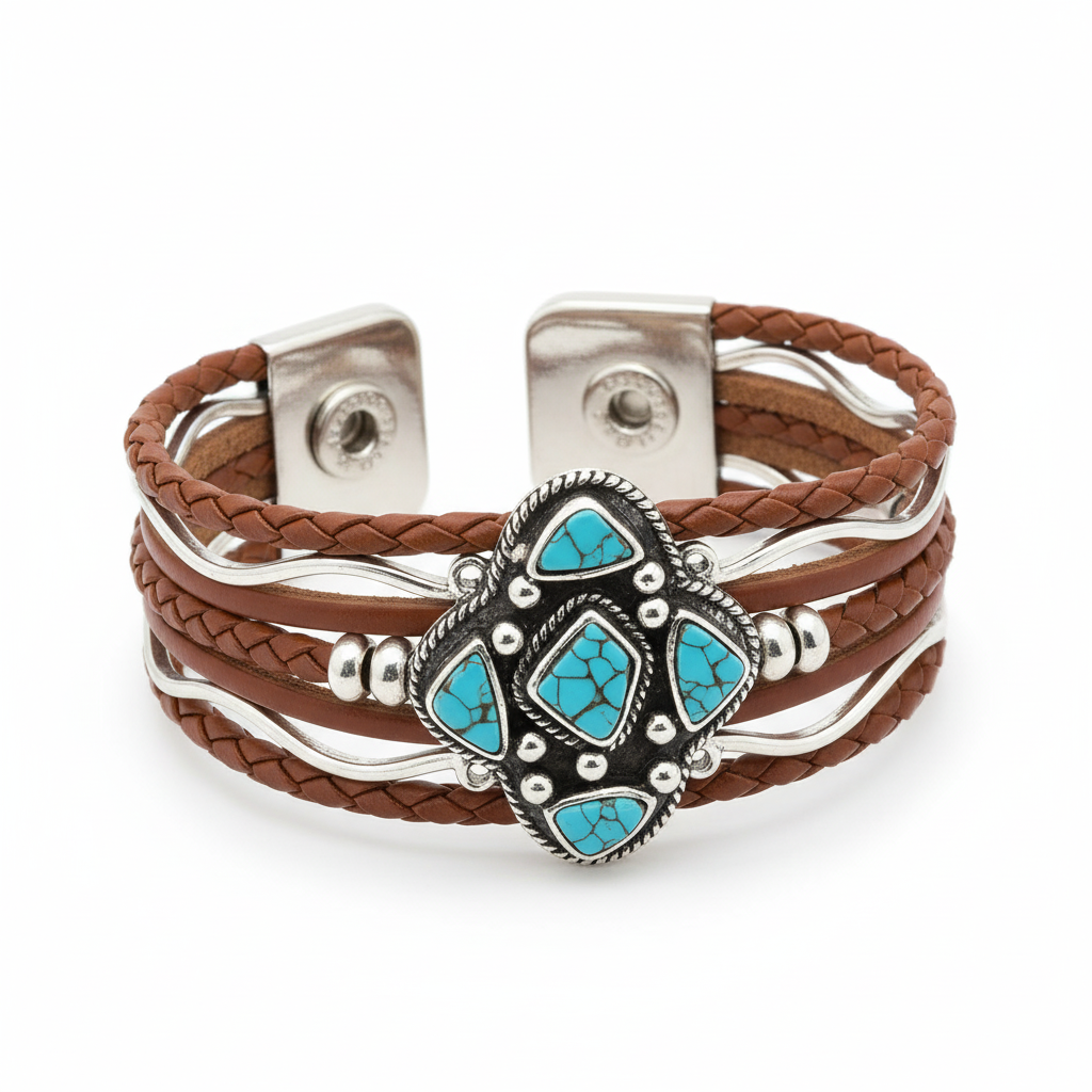 Desert Bloom Leather Cuff